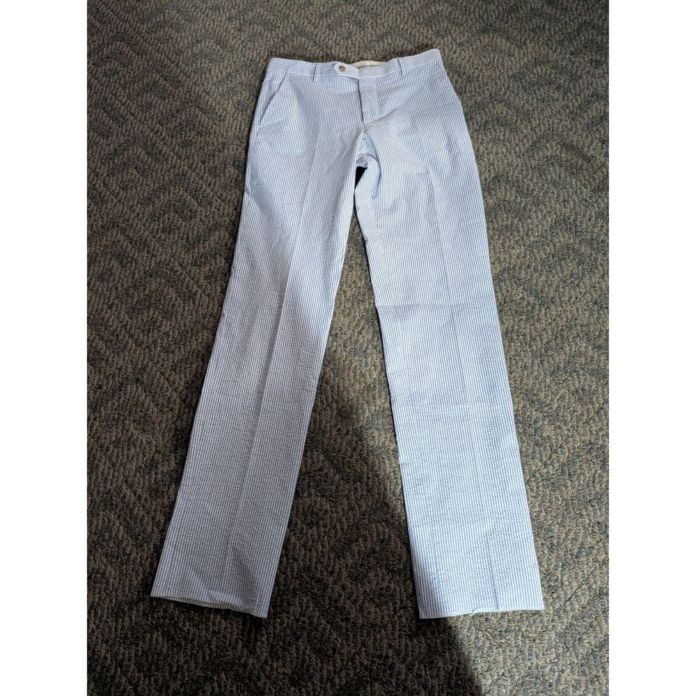 Jos. A. Bank Light Blue Striped Seersucker Dress Pants